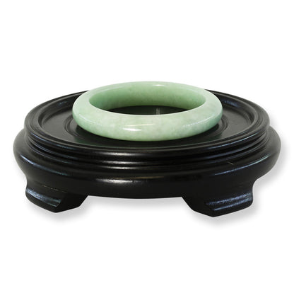 Green Jadeite Jade Half Round Bangle 57.7MM | UPC #030084