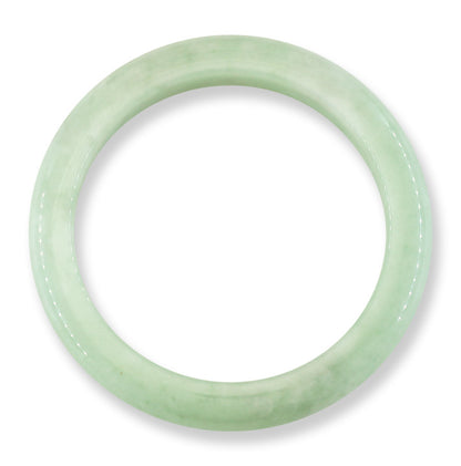 Green Jadeite Jade Half Round Bangle 57.7MM | UPC #030084