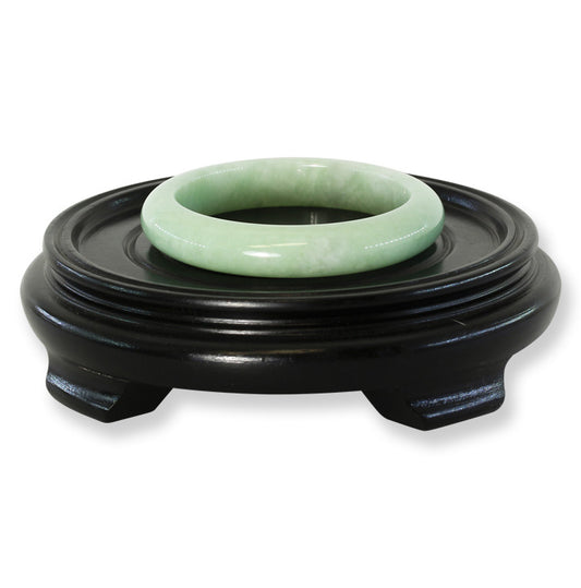 Green Jadeite Jade Half Round Bangle 57.7MM | UPC #030084
