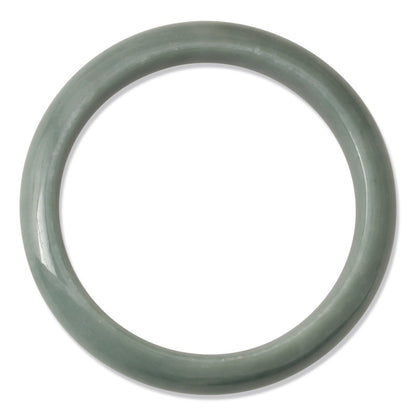 Bluie Green Jadeite Jade Half Round Bangle 60.7MM UPC #117556