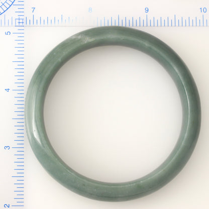 Bluie Green Jadeite Jade Half Round Bangle 60.7MM UPC #117556