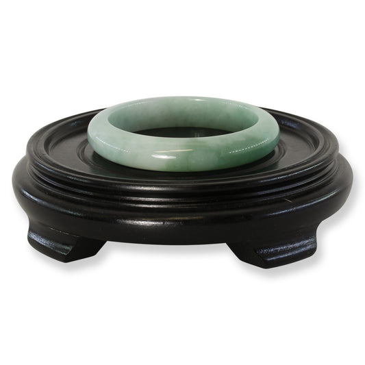 Green Jadeite Jade Half Round Bangle 58.7MM | UPC #148444