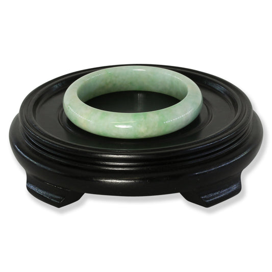 Green Jadeite Jade Half Round Bangle 57.2MM | UPC #401686