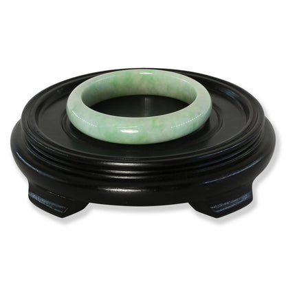 Green Jadeite Jade Half Round Bangle 57.2MM | UPC #401686