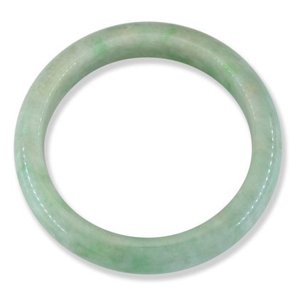 Green Jadeite Jade Half Round Bangle 57.2MM | UPC #401686