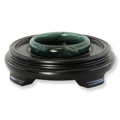 Guatemalan Blue-Green Jadeite Jade Half Round Bangle 59.6MM | UPC #398405