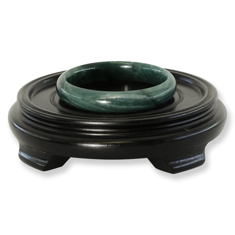 Guatemalan Blue-Green Jadeite Jade Half Round Bangle 59.6MM | UPC #398405