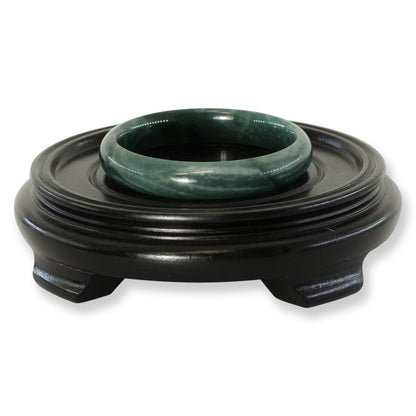 Guatemalan Blue-Green Jadeite Jade Half Round Bangle 59.6MM | UPC #398405