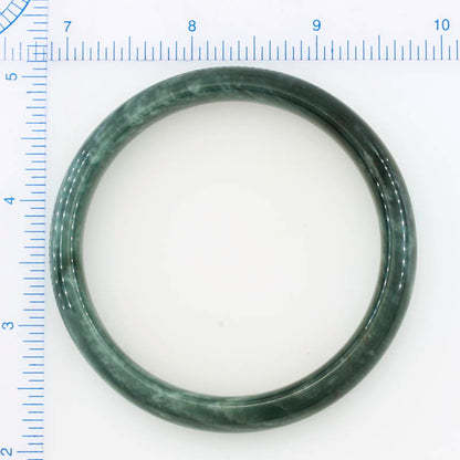 Guatemalan Blue-Green Jadeite Jade Half Round Bangle 59.6MM | UPC #398405