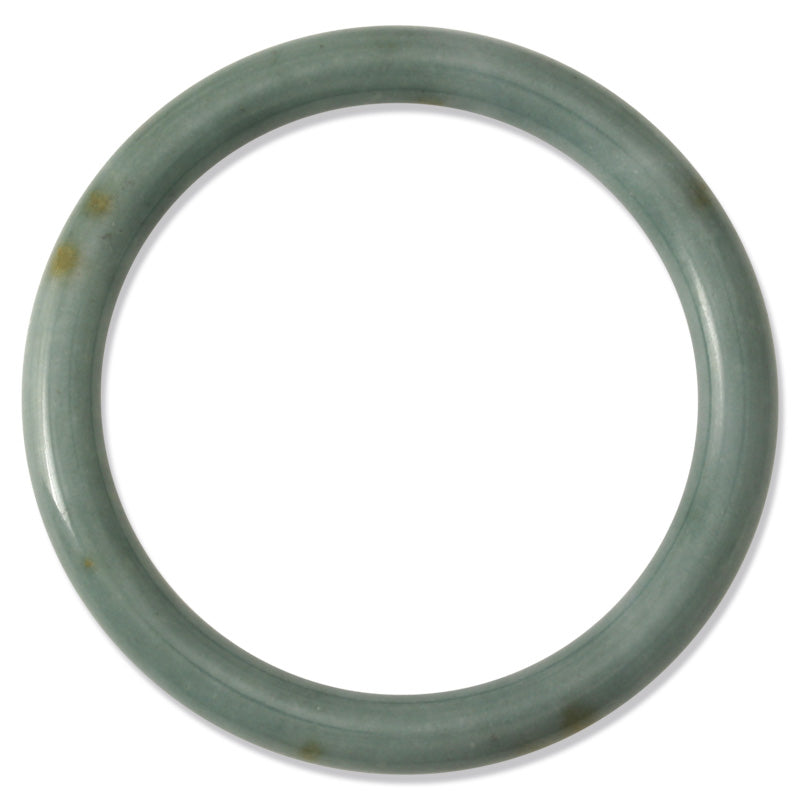 Blue Jade Bangle Bracelet | Blue-Green Jadeite Jade Cylindrical Bangle Size 60.8MM | UPC #168886