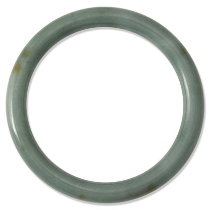 Blue Jade Bangle Bracelet | Blue-Green Jadeite Jade Cylindrical Bangle Size 60.8MM | UPC #168886