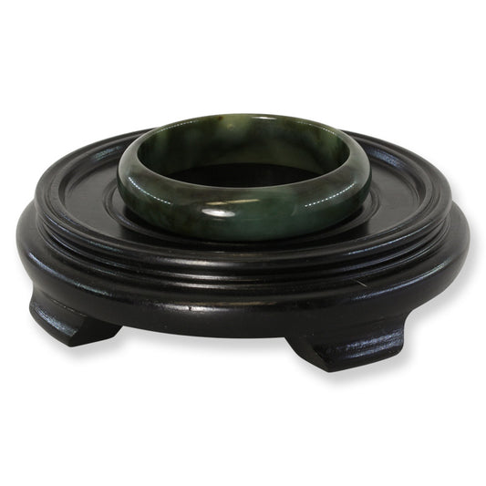 Green Jadeite Jade Half Round Bangle 61.1MM | UPC #030107