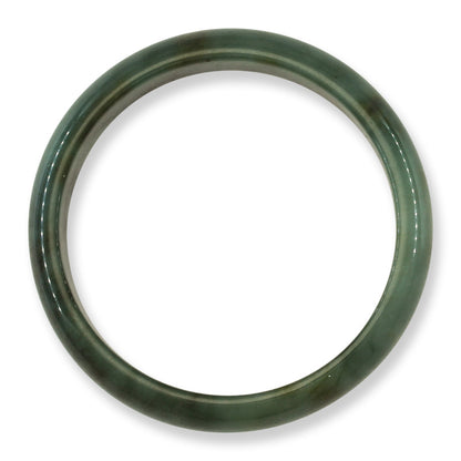 Green Jadeite Jade Half Round Bangle 61.1MM | UPC #030107
