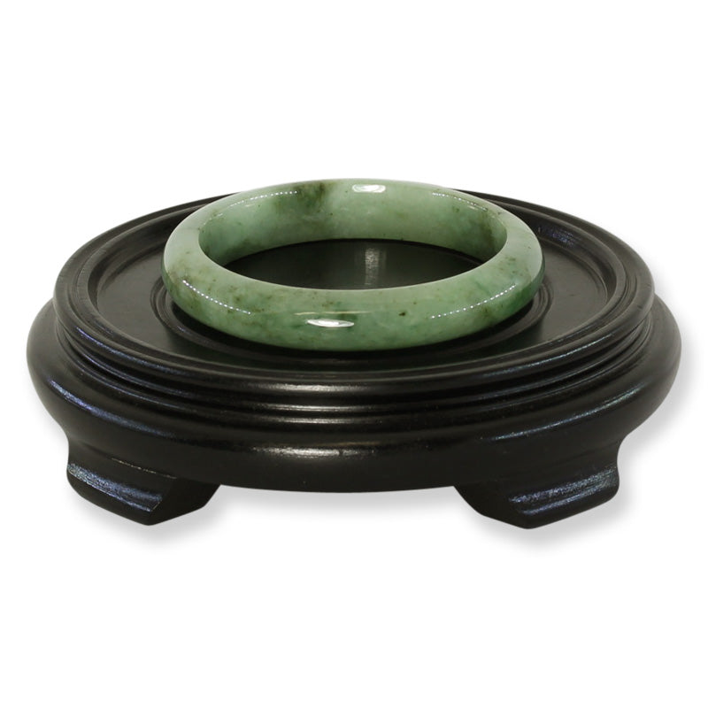 Green Jadeite Jade Half Round Bangle 61.5MM | UPC #406049