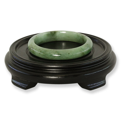 Green Jadeite Jade Half Round Bangle 61.5MM | UPC #406049