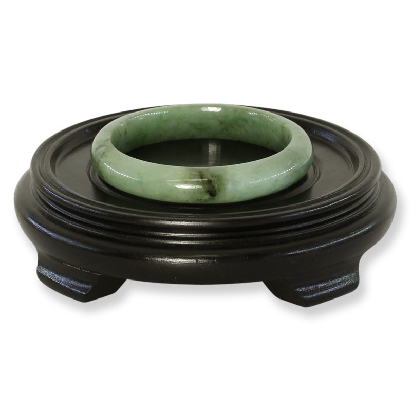 Green Jadeite Jade Half Round Bangle 61.5MM | UPC #406049