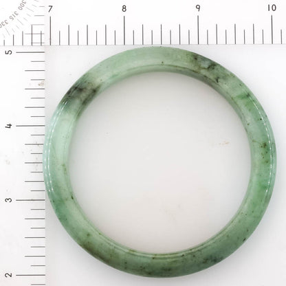 Green Jadeite Jade Half Round Bangle 61.5MM | UPC #406049