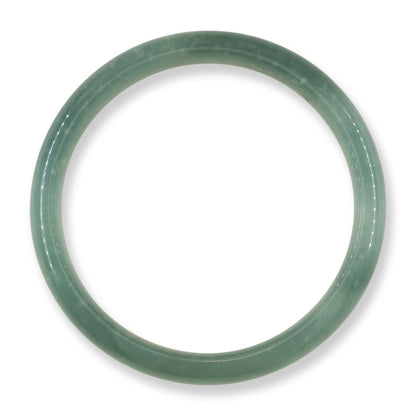 Guatemalan Blue-Green Jadeite Jade Half Round Bangle 58.7MM | UPC #070684