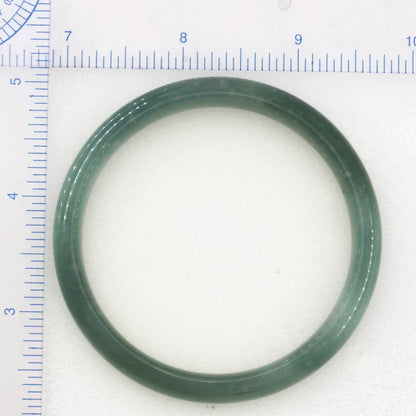 Guatemalan Blue-Green Jadeite Jade Half Round Bangle 58.7MM | UPC #070684