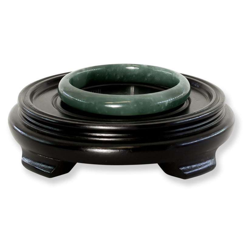 Guatemalan Blue-Green Jadeite Jade Half Round Bangle 63.8MM | UPC #398412