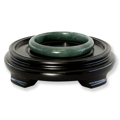 Guatemalan Blue-Green Jadeite Jade Half Round Bangle 63.8MM | UPC #398412