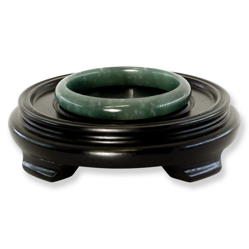 Guatemalan Blue-Green Jadeite Jade Half Round Bangle 63.8MM | UPC #398412