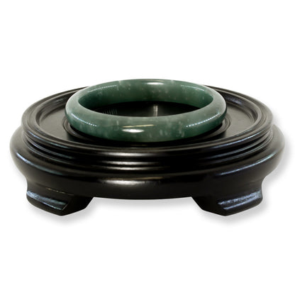 Guatemalan Blue-Green Jadeite Jade Half Round Bangle 63.8MM | UPC #398412