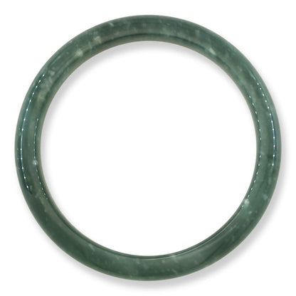 Guatemalan Blue-Green Jadeite Jade Half Round Bangle 63.8MM | UPC #398412
