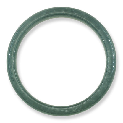 Guatemalan Blue-Green Jadeite Jade Half Round Bangle 61.6MM | UPC #398399