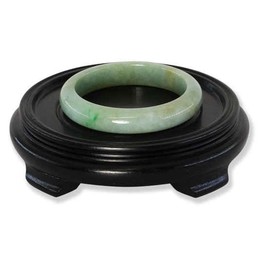 Green Jadeite Jade Half Round Bangle 61.7MM | UPC #401716