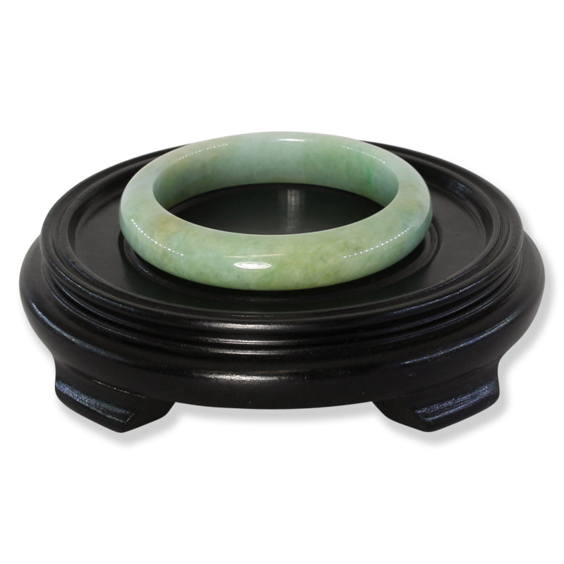 Green Jadeite Jade Half Round Bangle 61.7MM | UPC #401716