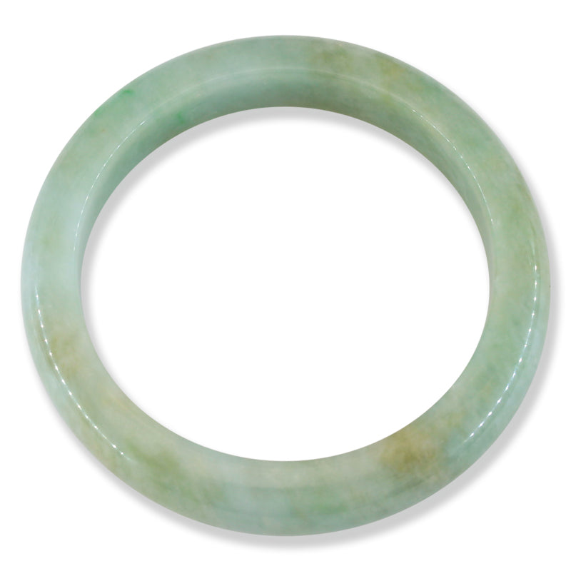 Green Jadeite Jade Half Round Bangle 61.7MM | UPC #401716