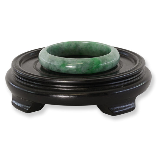 Green Jadeite Jade Half Round Bangle 58.9MM | UPC #148451