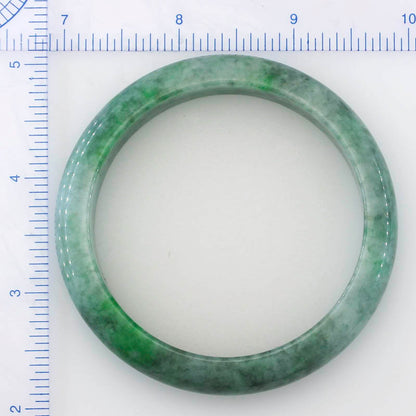 Green Jadeite Jade Half Round Bangle 58.9MM | UPC #148451