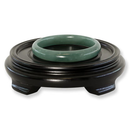 Guatemalan Blue-Green Jadeite Jade Half Round Bangle 62.6MM | UPC #311947