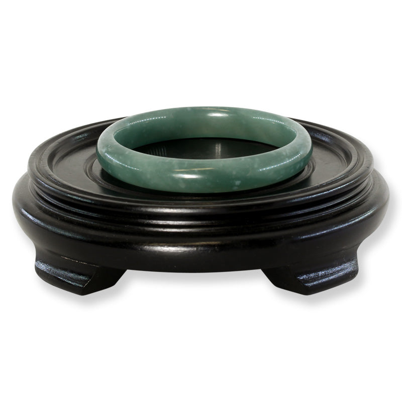 Guatemalan Blue-Green Jadeite Jade Half Round Bangle 62.6MM | UPC #311947