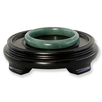 Guatemalan Blue-Green Jadeite Jade Half Round Bangle 62.6MM | UPC #311947