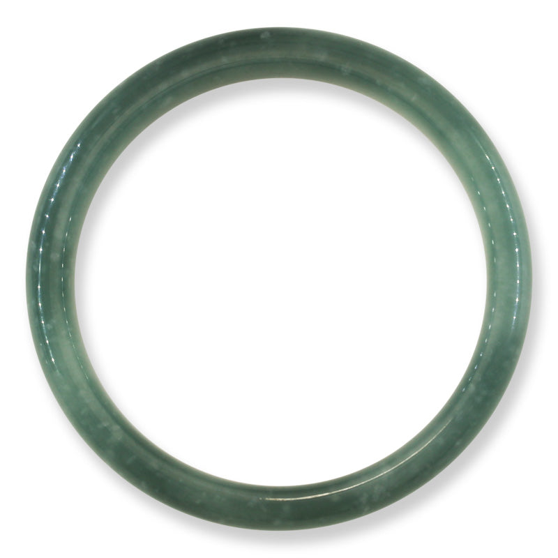 Guatemalan Blue-Green Jadeite Jade Half Round Bangle 62.6MM | UPC #311947