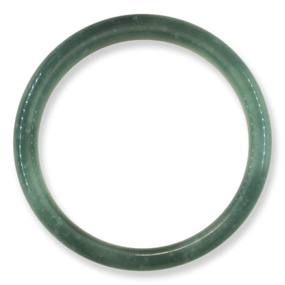 Guatemalan Blue-Green Jadeite Jade Half Round Bangle 62.6MM | UPC #311947