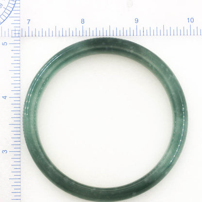 Guatemalan Blue-Green Jadeite Jade Half Round Bangle 62.6MM | UPC #311947