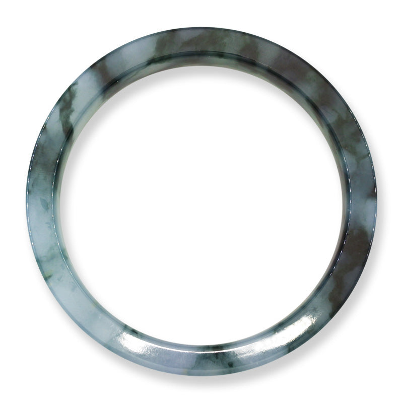 Green Jadeite Jade Flat Bangle 60.5MM | UPC #304604