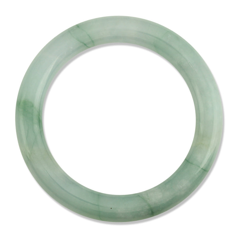 GREEN JADEITE JADE CYLINDRICAL BANGLE 57.8MM UPC #135048