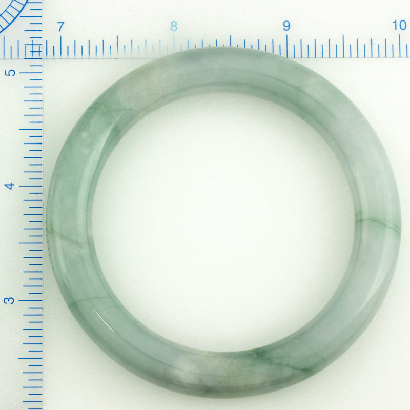 GREEN JADEITE JADE CYLINDRICAL BANGLE 57.8MM UPC #135048