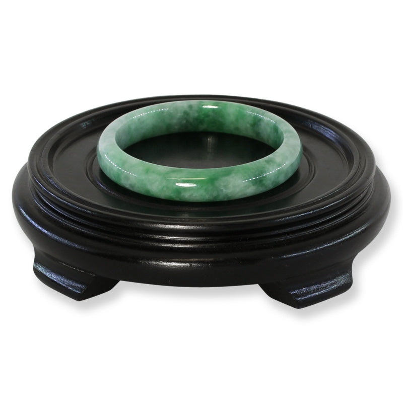 Green Jadeite Jade Half Round Bangle 58.1MM | UPC #397415