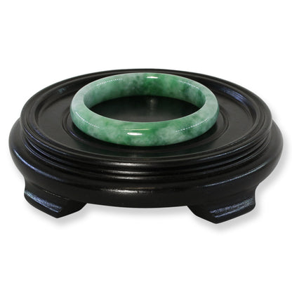 Green Jadeite Jade Half Round Bangle 58.1MM | UPC #397415