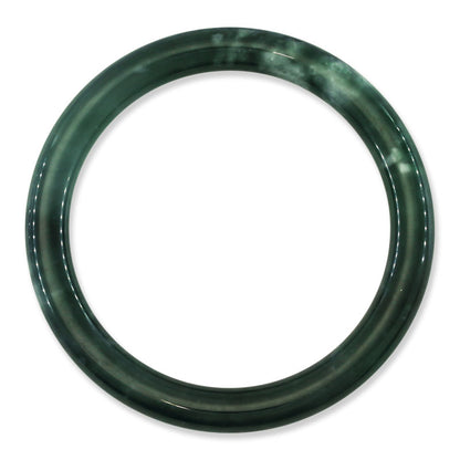 Small Guatemalan Dark Green Jadeite Jade Cylindrical Bangle 55.9MM | UPC #397415