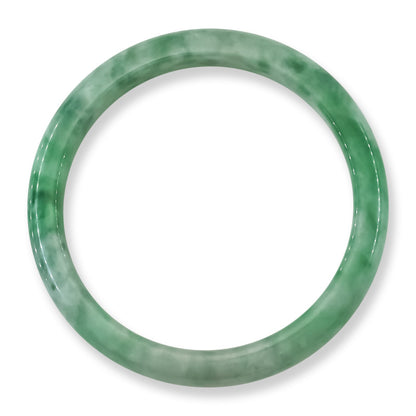 Green Jadeite Jade Half Round Bangle 58.1MM | UPC #397415