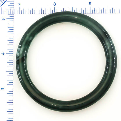 Small Guatemalan Dark Green Jadeite Jade Cylindrical Bangle 55.9MM | UPC #397415
