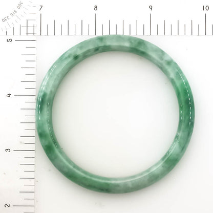 Green Jadeite Jade Half Round Bangle 58.1MM | UPC #397415