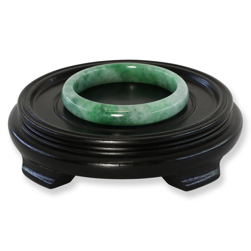 Green Jadeite Jade Half Round Bangle 58.1MM | UPC #397415